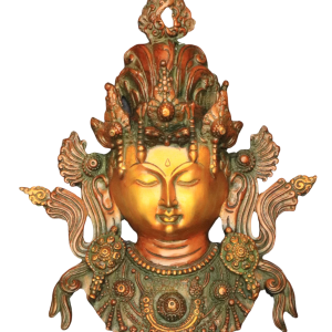 Pure Brass Tara Devi Wall Hanging in Antique Dual-Tone Finish - 10.5 Inches
